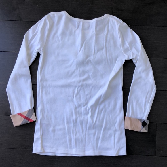 Burberry long sleeve shirt w check cuffs. Size 8yr - Picture 2 of 4